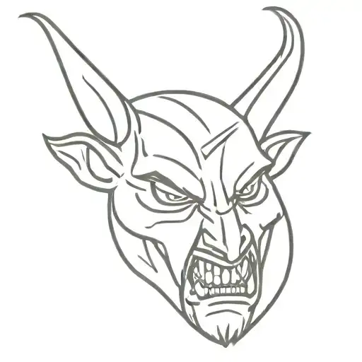devil face tattoo design idea