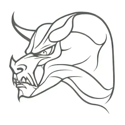 devil face tattoo design idea