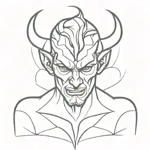 devil face tattoo design idea