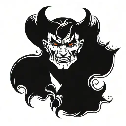 two face devil  tattoo design idea