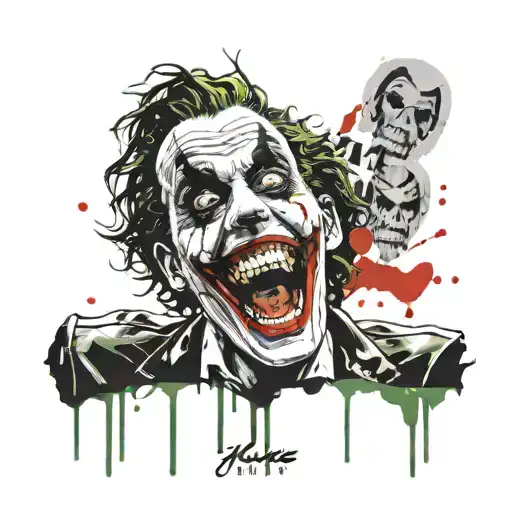 killing joke joker heavy smile realistic tattoo design idea