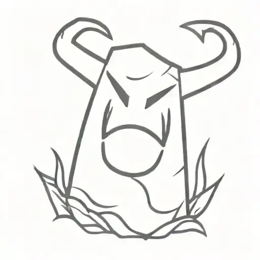 grave stone evil smile tattoo design idea