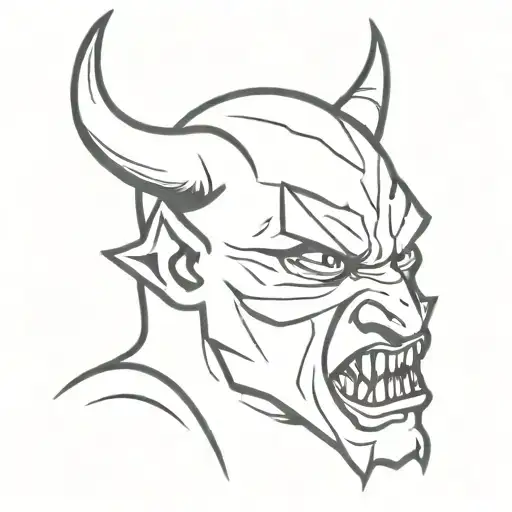 devil face tattoo design idea