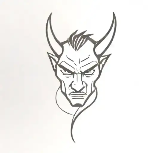little face devil tattoo design idea