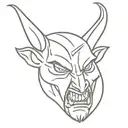 devil face tattoo design idea