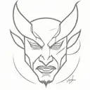 devil face tattoo design idea