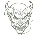 devil face tattoo design idea