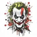 joker heavy smile realistic tattoo design idea