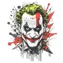 joker heavy smile realistic tattoo design idea