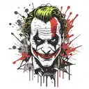 joker heavy smile realistic tattoo design idea