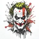 joker heavy smile realistic tattoo design idea