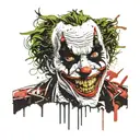 killing joke joker heavy smile realistic tattoo design idea