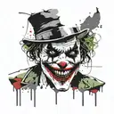 killing joke joker heavy smile realistic tattoo design idea