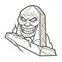 grave stone evil smile tattoo design idea