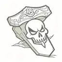 grave stone evil smile tattoo design idea