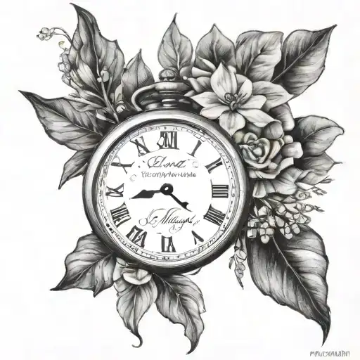 ANNY name on my forearm featuring time and nature tattoo design idea