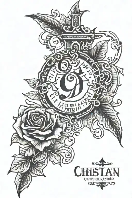 christian tattoo with luke 1:37 bible verse tattoo design idea