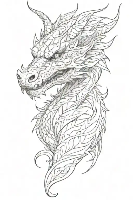 dragon face made tattoo design idea