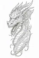 dragon face made tattoo design idea