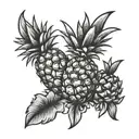 two pineapple holding hands tattoo design idea