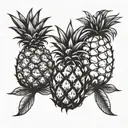 two pineapple holding hands  tattoo design idea