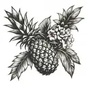 two pineapple holding hands  tattoo design idea