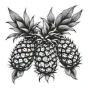 two pineapple holding hands  tattoo design idea