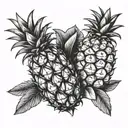 two pineapple holding hands  tattoo design idea