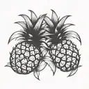 two pineapple holding hands holding each other tattoo design idea