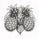 two pineapple holding hands holding each other tattoo design idea