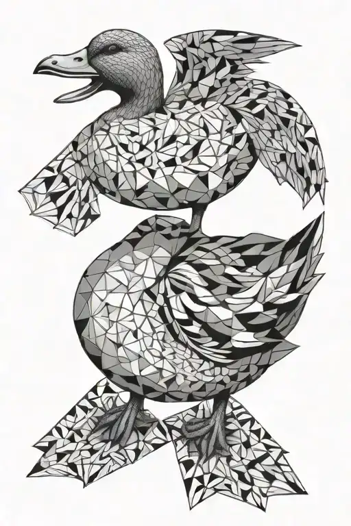 duck sitting , amsterdam , tattoo design idea