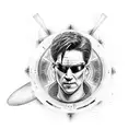 wake up command prompt from the movie The Matrix tattoo design idea