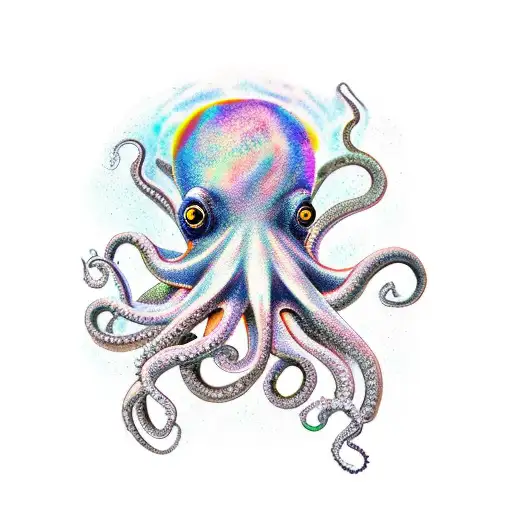 octopus in space with shuttle tattoo design idea