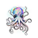 octopus in space with shuttle tattoo design idea