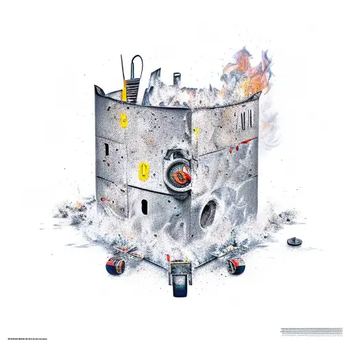 Dumpster Fire tattoo design idea