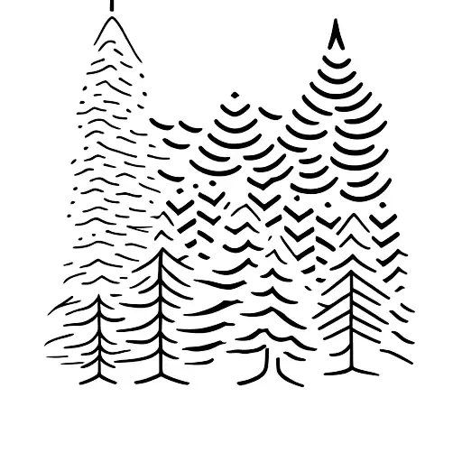 canoe paddles with pine tree tattoo design idea