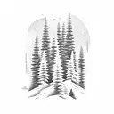 canoe paddles with pine tree tattoo design idea