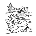 canoe paddles with pine tree tattoo design idea