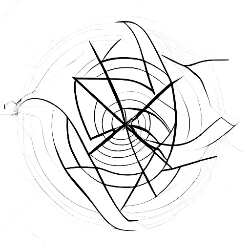 A black-grey back of profile of a old father and son figure with a wind rose in the background tattoo design idea