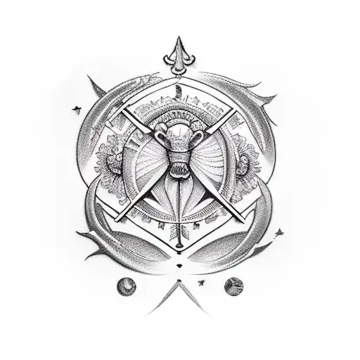 signo zodiacal acuario con flores  tattoo design idea