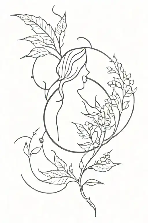 nature witchy virgo tattoo design idea