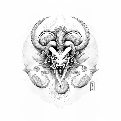 aries dragon tattoo design idea
