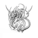 aries dragon tattoo design idea
