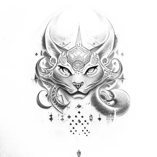 Laputya inscription is blurry and uneven tattoo design idea