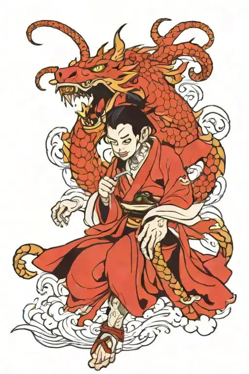 anime mix tattoo design idea