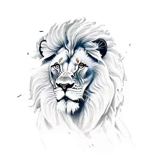 lion head with scratch marks tattoo design idea