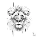 lion head with scratch marks tattoo design idea
