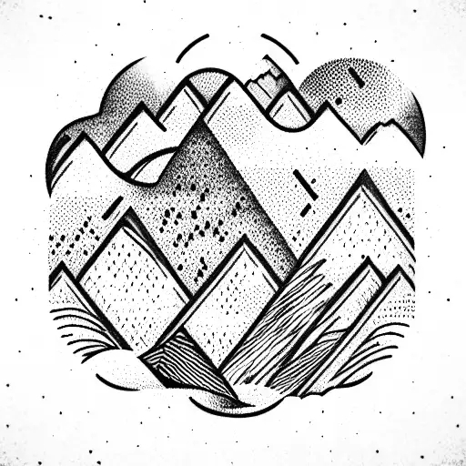 mountains crypto  tattoo design idea