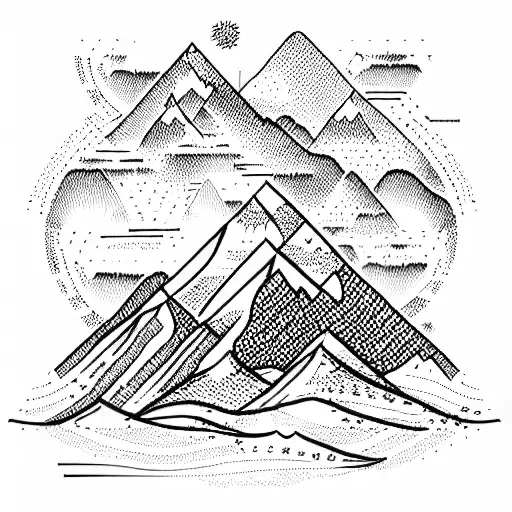 mountains cryptocharts bitcoin  tattoo design idea