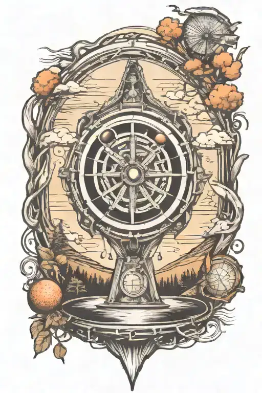 disc golf basket tattoo design idea